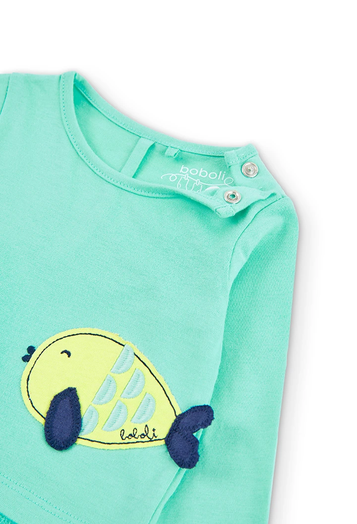Pack en tricot bi matiere pour bébé fille
