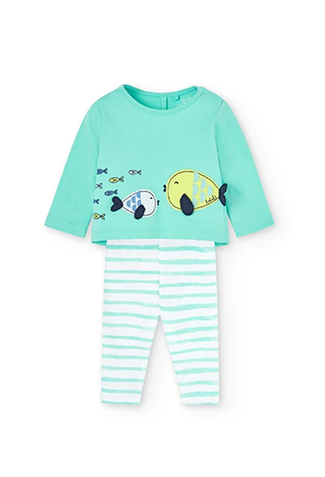 Pack en tricot bi matiere pour bébé fille