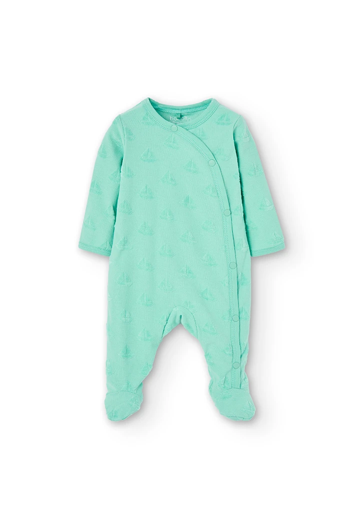 Grenouillère en tricot fantasie pour bébé