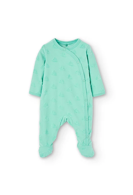 Grenouillère en tricot fantasie pour bébé