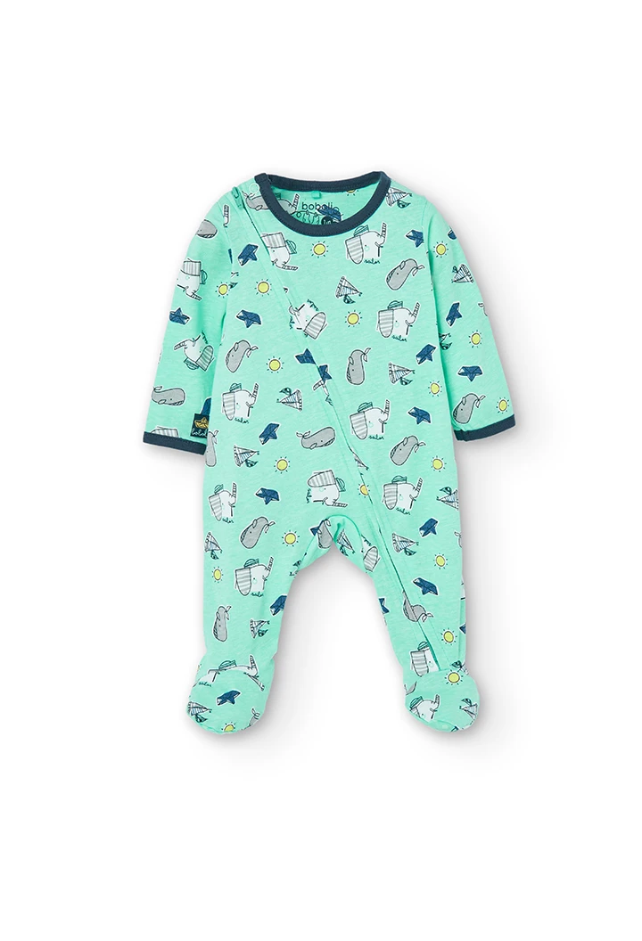 Grenouillère en tricot "éléphants" pour bébé