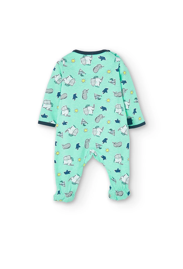 Grenouillère en tricot "éléphants" pour bébé