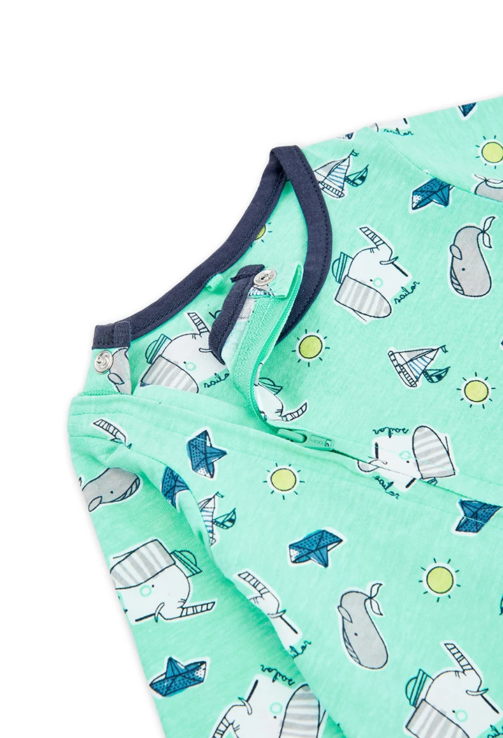 Grenouillère en tricot "éléphants" pour bébé