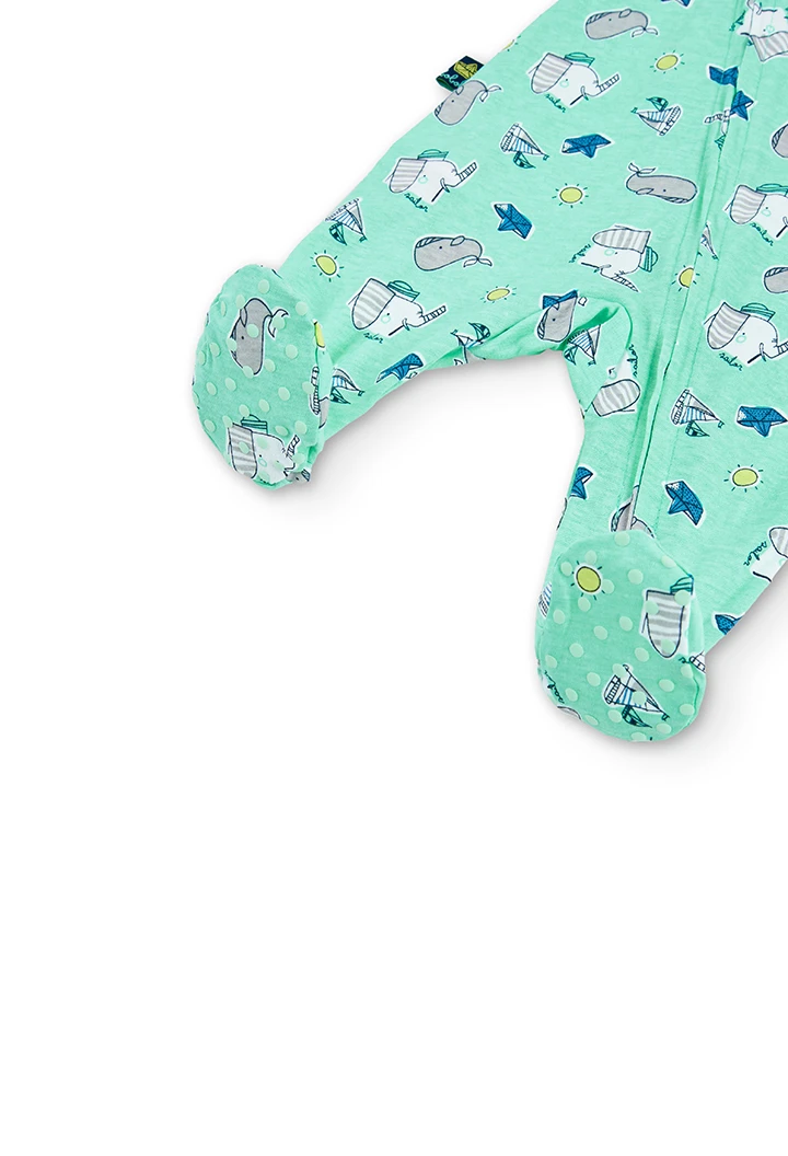 Grenouillère en tricot "éléphants" pour bébé