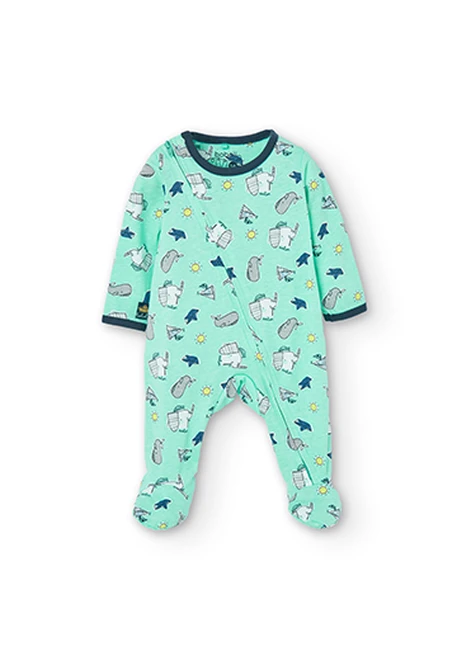 Grenouillère en tricot "éléphants" pour bébé