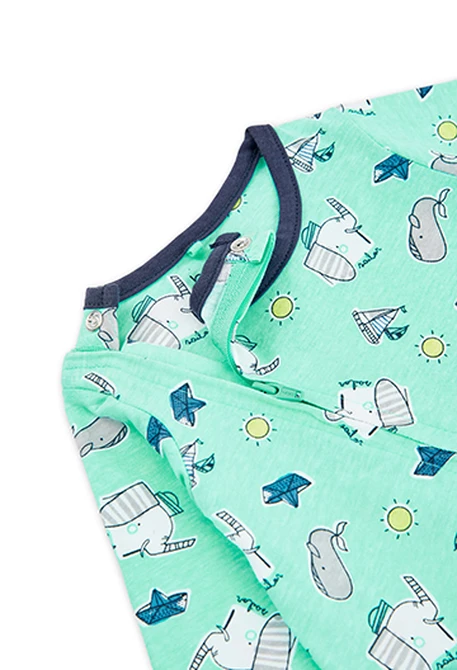 Grenouillère en tricot "éléphants" pour bébé