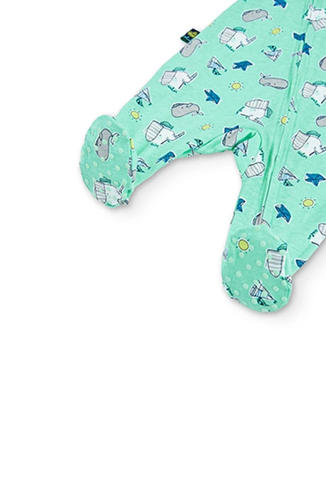 Grenouillère en tricot "éléphants" pour bébé