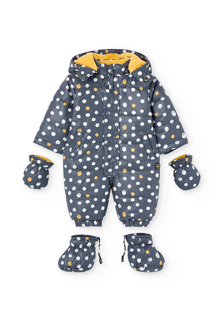 Technical fabric babygrow polka dot for baby
