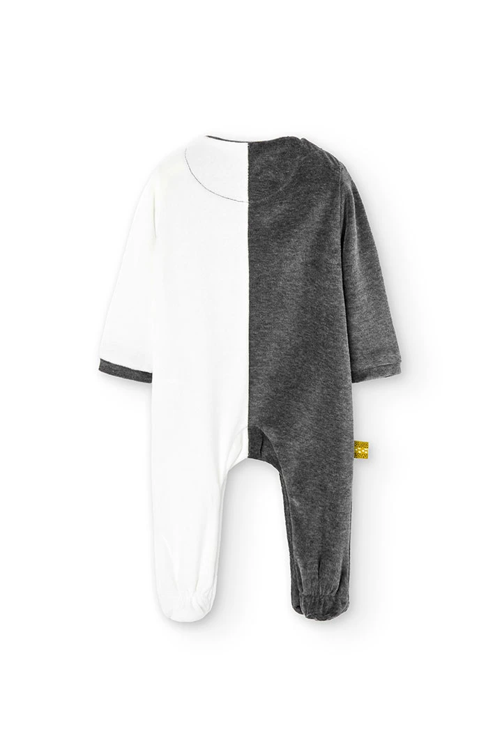 Strampelanzug velour zweifarbig für baby -BCI
