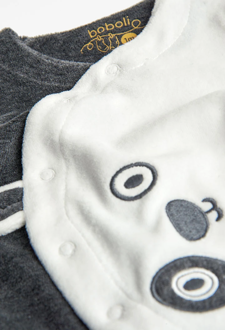 Strampelanzug velour zweifarbig für baby -BCI
