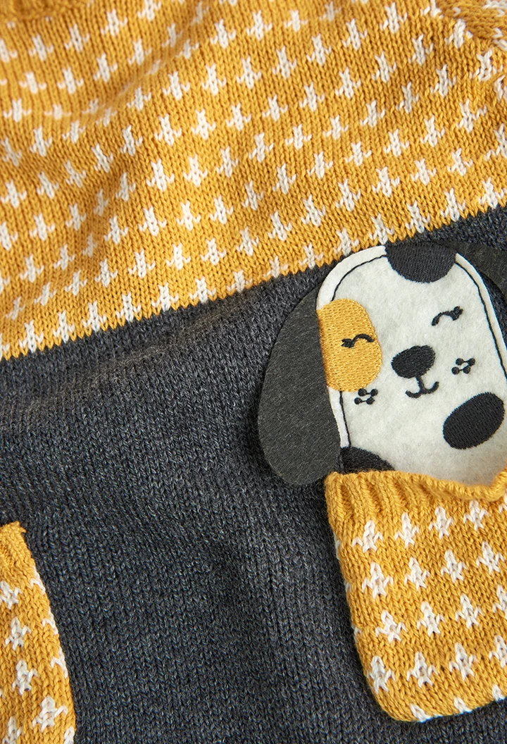 Vestido tricotosa de bebé niña ocre -BCI