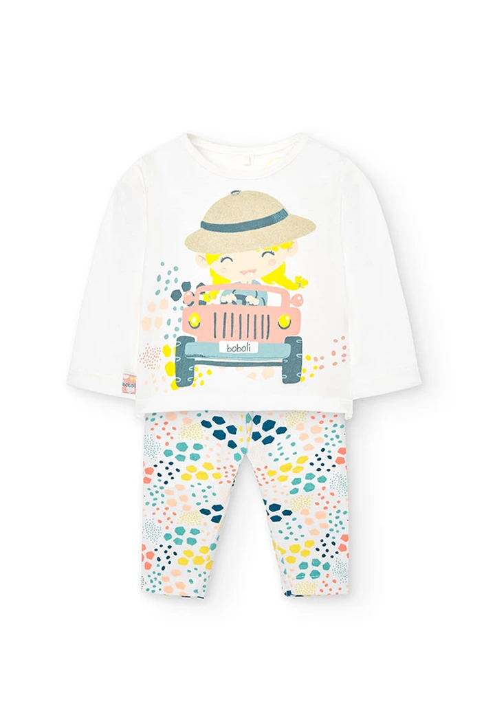 Pack tricoté pour bébé fille en blanc