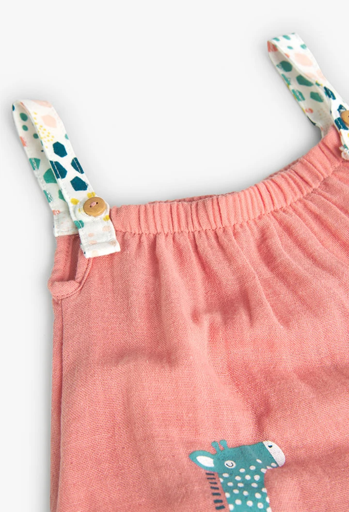 Robe fantaisie en tissu couleur saumon pour bébé