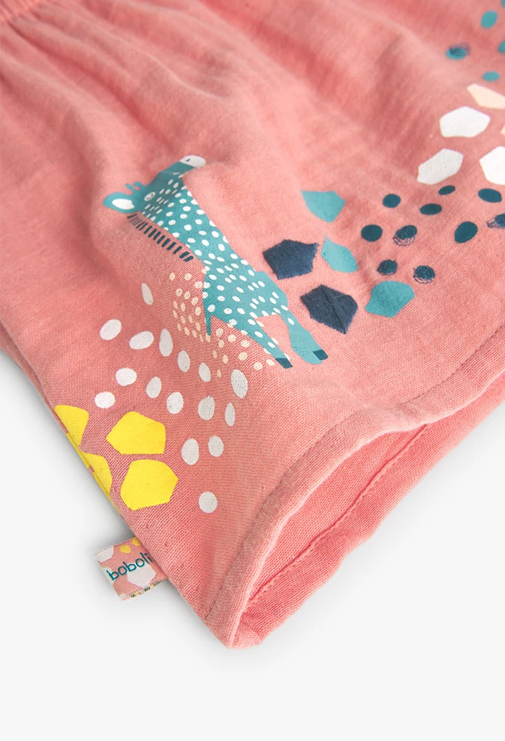 Robe fantaisie en tissu couleur saumon pour bébé