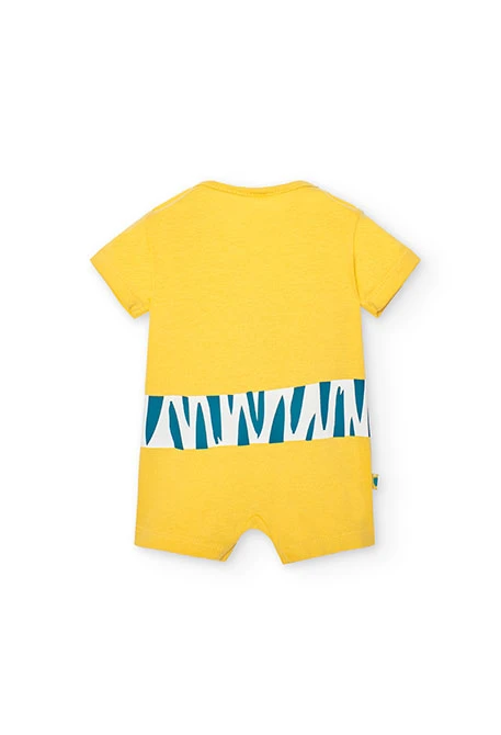 Tutina in jersey da neonato gialla
