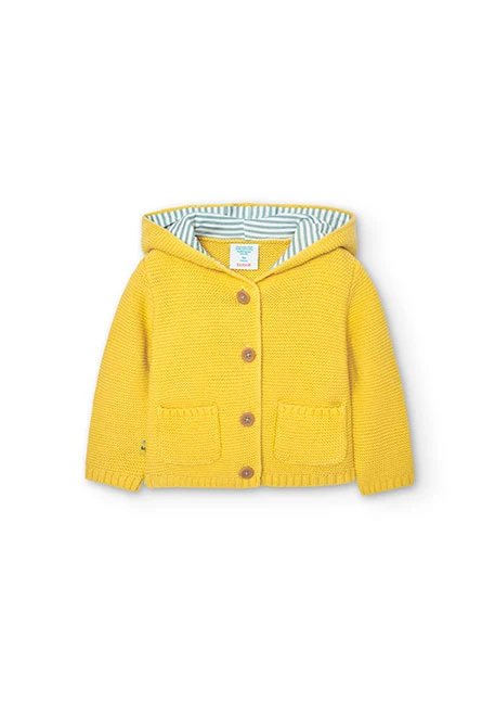 Giacca in tricot da neonato gialla