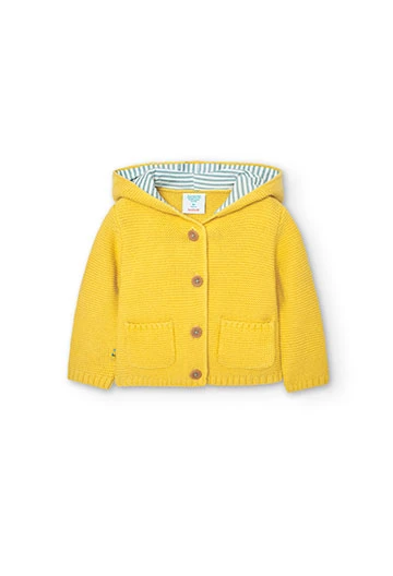 Chaqueta de tricotosa de bebé en color amarillo
