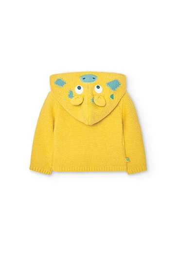 Veste tricotée pour bébé en jaune