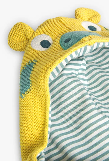 Yellow knit baby jacket