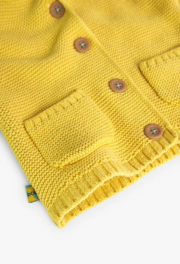 Yellow knit baby jacket