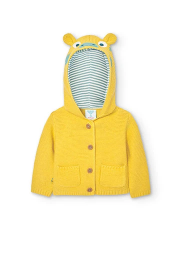 Chaqueta de tricotosa de bebé en color amarillo