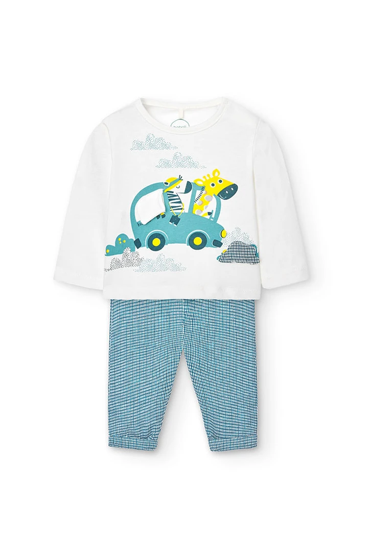 Pack tricoté pour bébé garçon en blanc