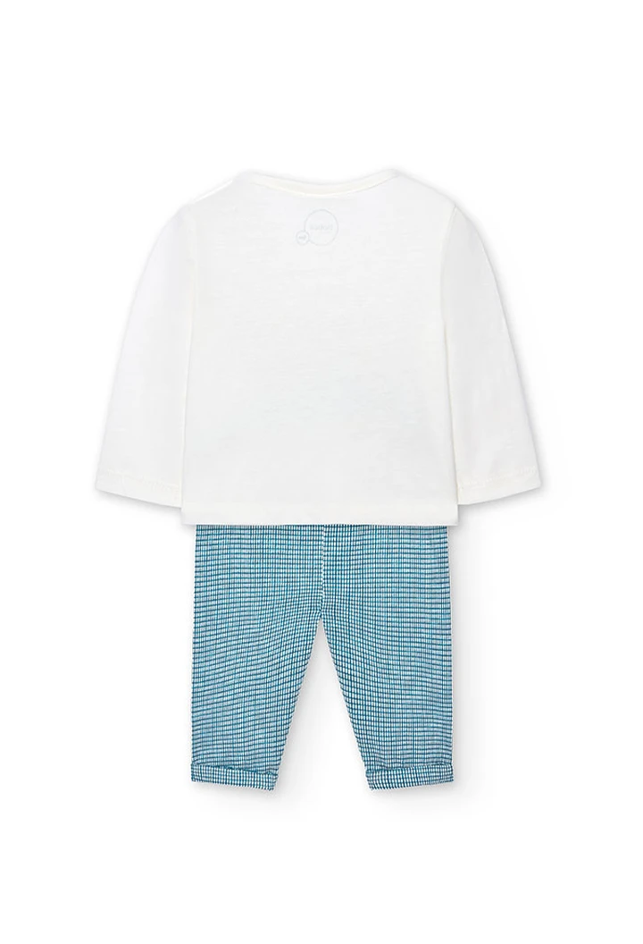 Pack tricoté pour bébé garçon en blanc