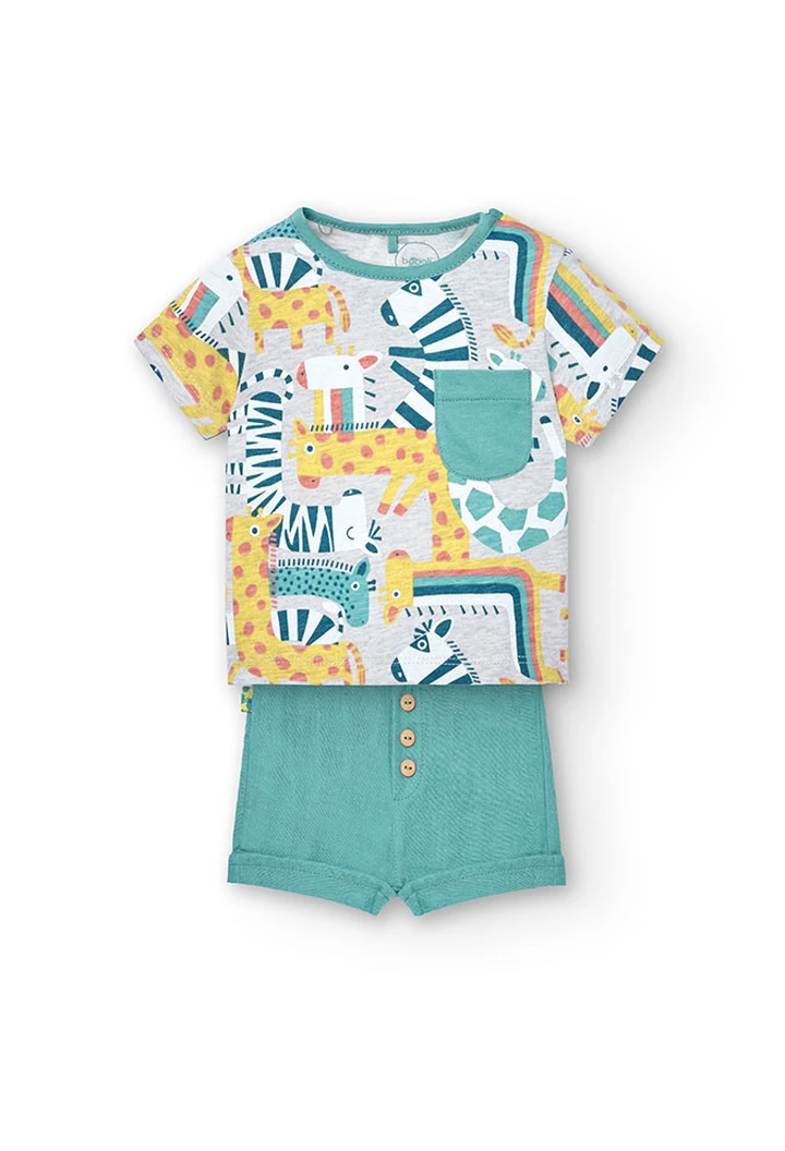 Pack bébé imprimé en maille combinée