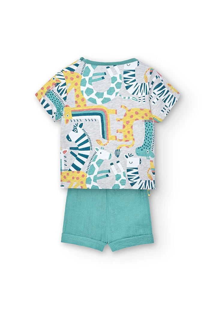 Pack bébé imprimé en maille combinée