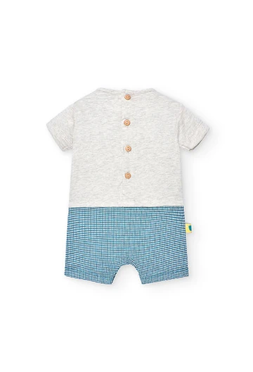 Baby boy knit romper in ecru colour