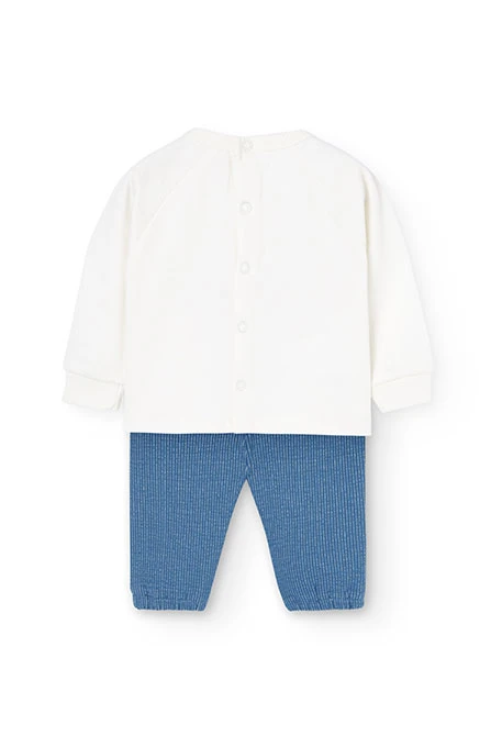 Ensemble de sweat-shirt et pantalon pour bébé fille en blanc