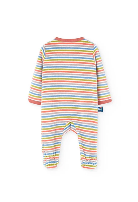 Velvet striped baby jumpsuit