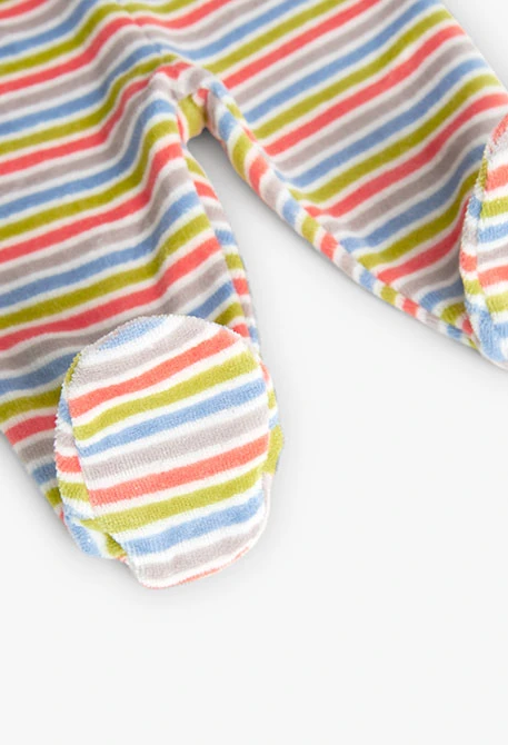 Geschenkset für Baby-Jungen aus Samt in Weiß