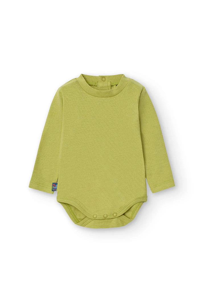 Conjunto de boy y peto de felpa para bebé niño en verde kiwi