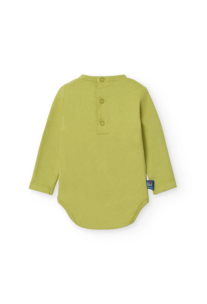 Conjunto de boy y peto de felpa para bebé niño en verde kiwi