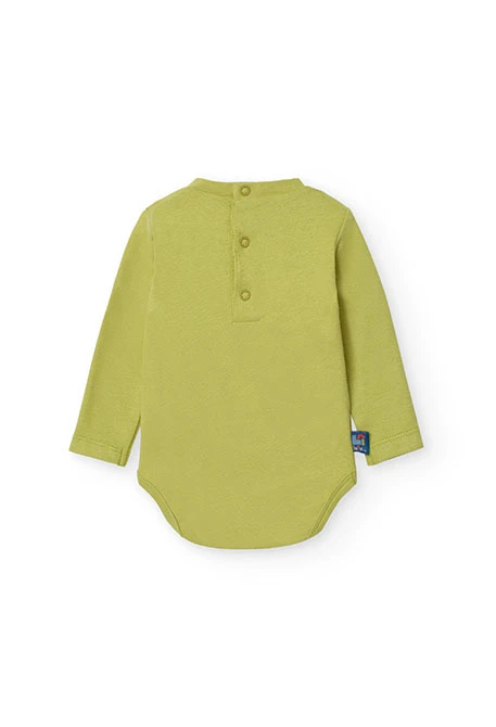 Conjunto de boy y peto de felpa para bebé niño en verde kiwi