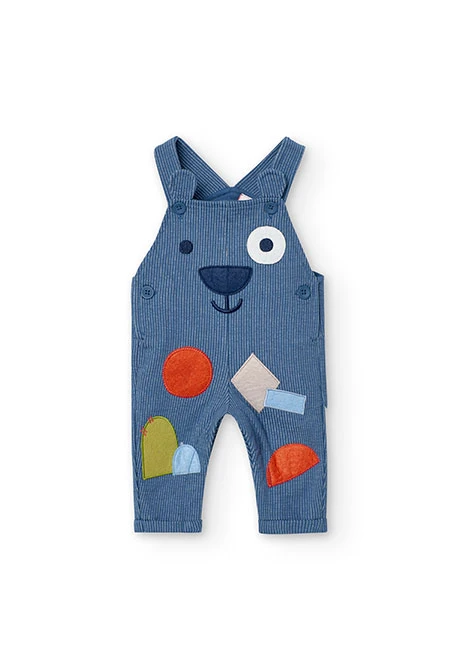 Boy's set and dungarees in green fleece for baby boy