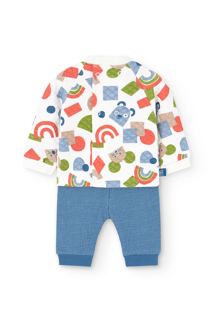 2tlg. Set mit Sweatshirt und Hose für Baby-Jungen mit Tierdruck