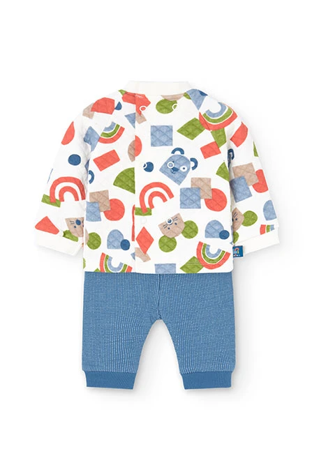 Conjunto de sweatshirt e calças para bebé menino com estampado de animais