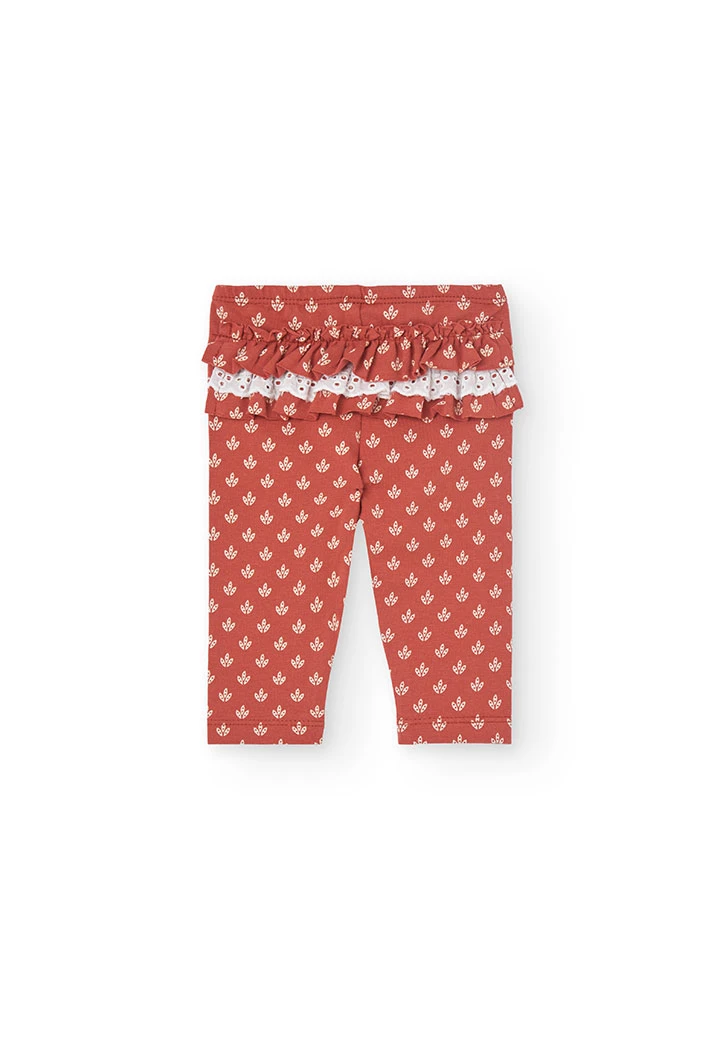 Completo di camicetta e leggings in maglia per bambina in colore bianco
