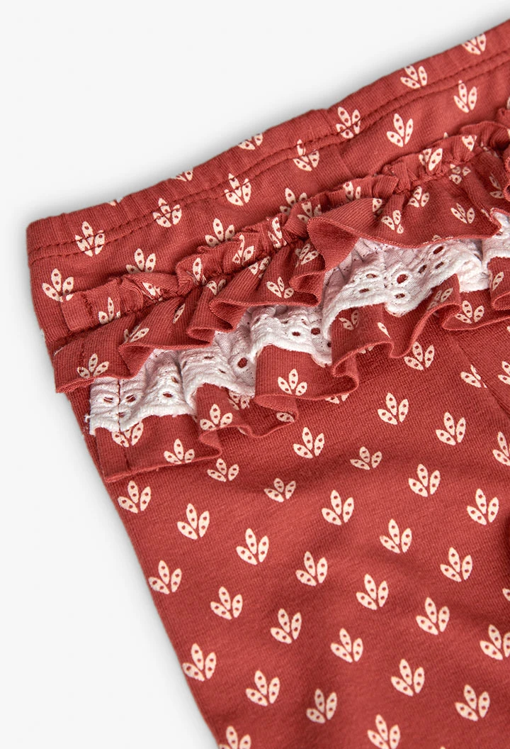 Completo di camicetta e leggings in maglia per bambina in colore bianco