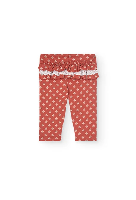 Completo di camicetta e leggings in maglia per bambina in colore bianco
