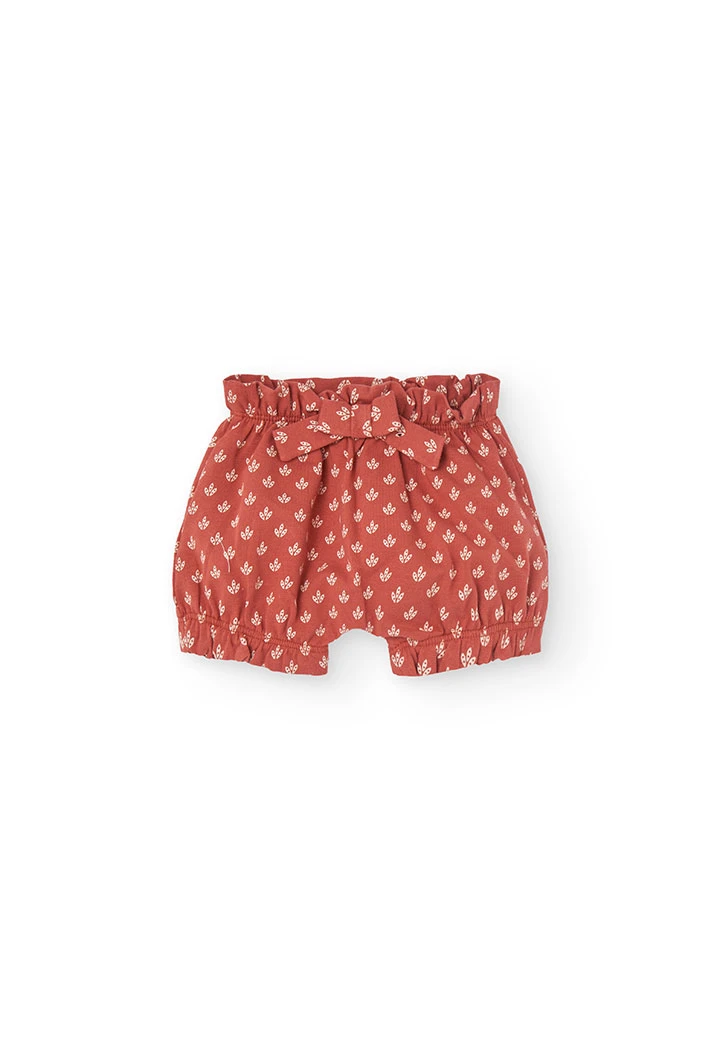Ensemble en maille pour bébé fille avec imprimé de fleurs de couleur rouge