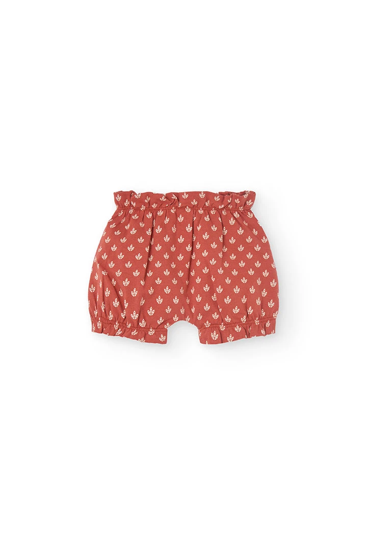 Ensemble en maille pour bébé fille avec imprimé de fleurs de couleur rouge