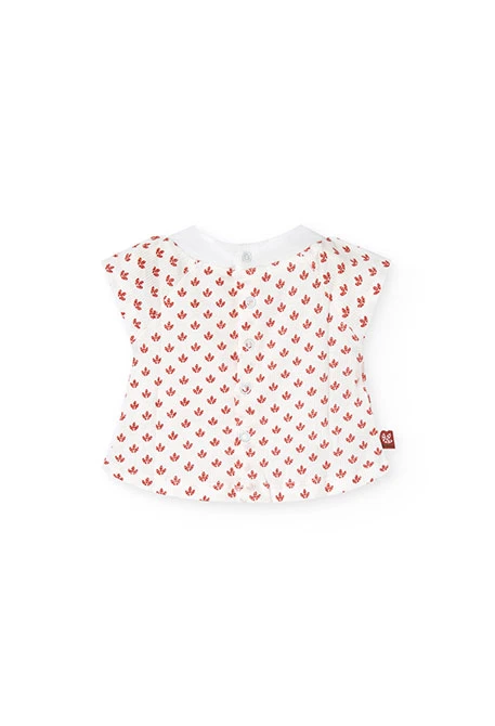 Conjunto de malha para bebé menina com estampado de flores em cor vermelha