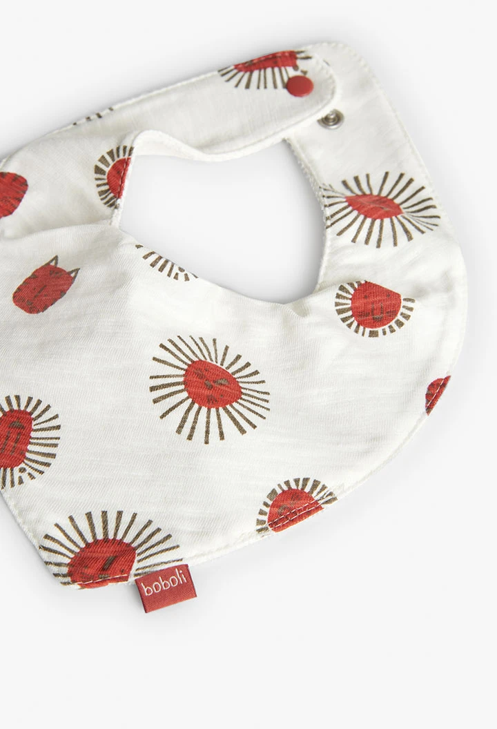 Pack de 2 bavoirs en maille pour bébé de couleur rouge avec un motif à carreaux.