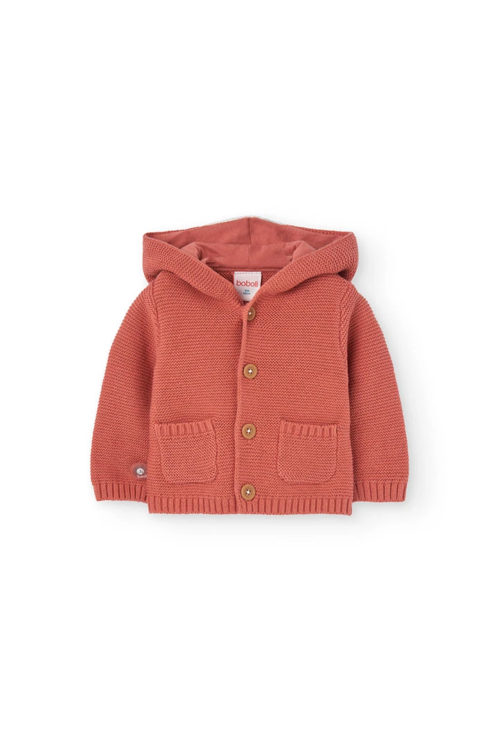 Strickjacke für Babys in Orange