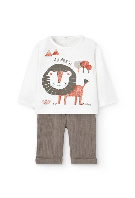 Set di maglieria per neonato in colore bianco