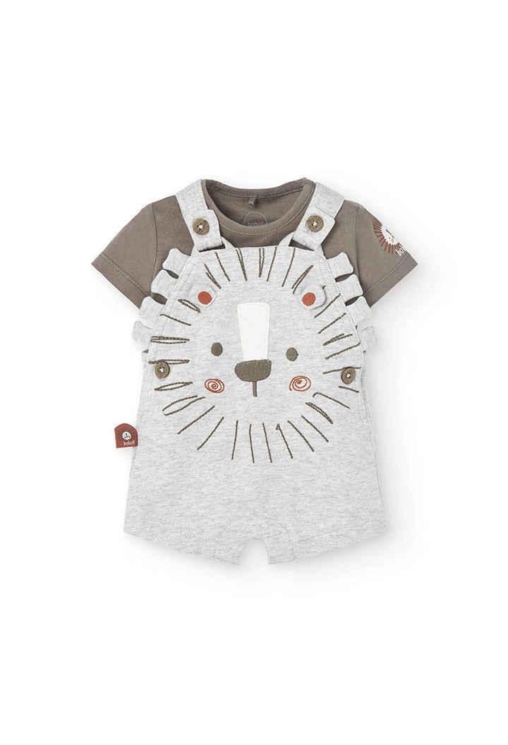 Set di maglietta a maglia per neonato in colore marrone.