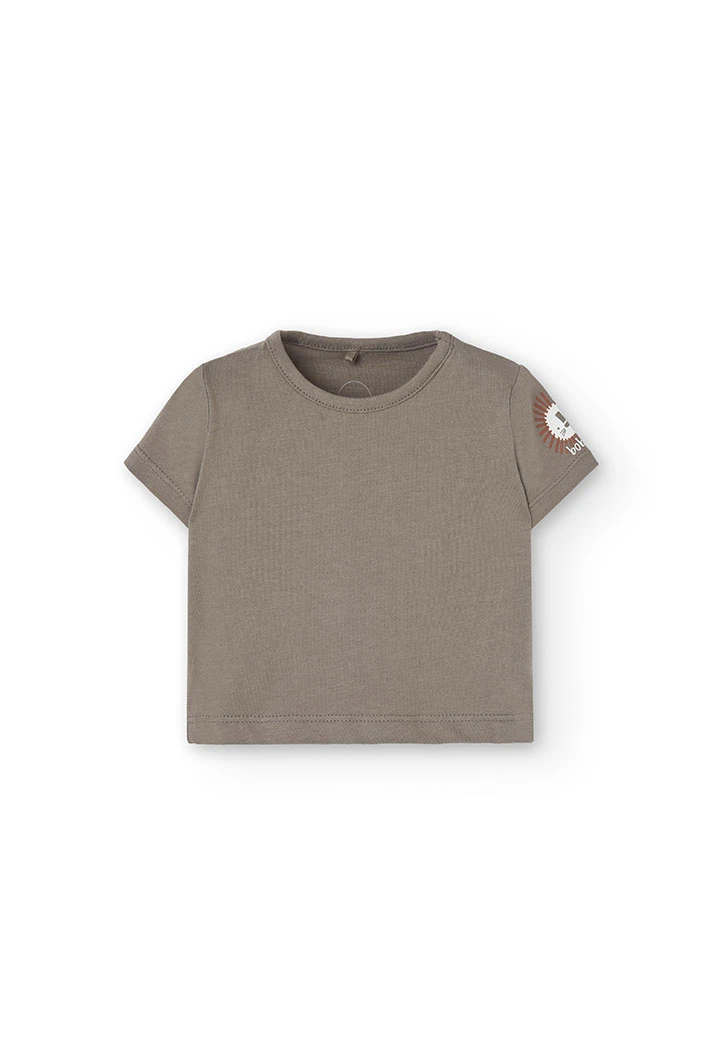 Conjunto de malha de bebé menino em castanho